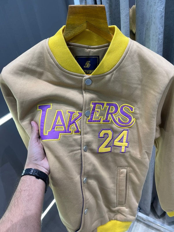 Big sale LAKERS BROWN EMBOSSED PRINT PREMIUM JACKET