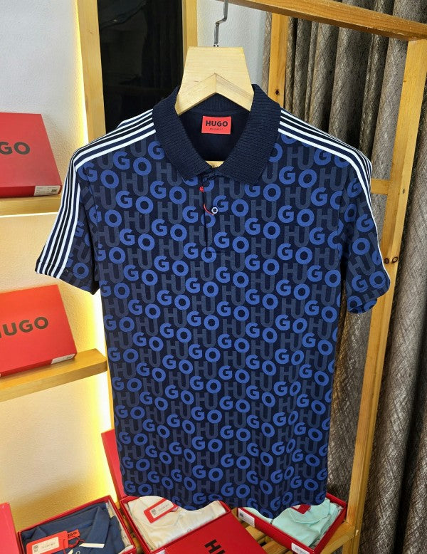 Hug o Collar T Shirt Navy M352-N