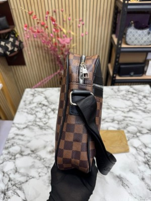 LOUIS  VUITTON LV LOGO SIDE BAG BROWN CHECKS WITH DUST BAG