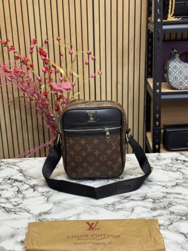 LOUIS  VUITTON LV LOGO SIDE BAG BROWN MONO WITH DUST BAG