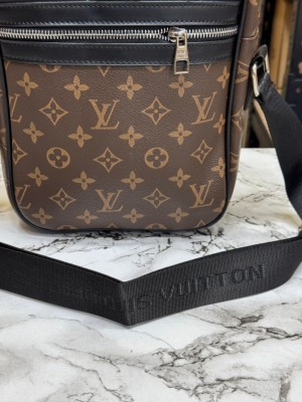 LOUIS  VUITTON LV LOGO SIDE BAG BROWN MONO WITH DUST BAG
