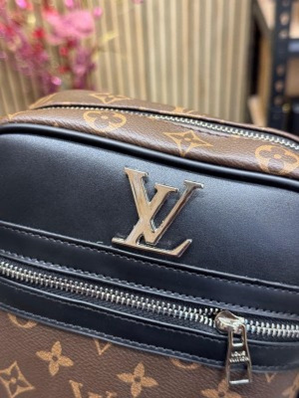 LOUIS  VUITTON LV LOGO SIDE BAG BROWN MONO WITH DUST BAG