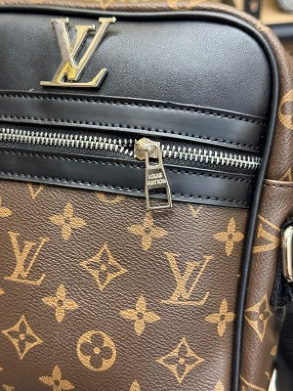 LOUIS  VUITTON LV LOGO SIDE BAG BROWN MONO WITH DUST BAG