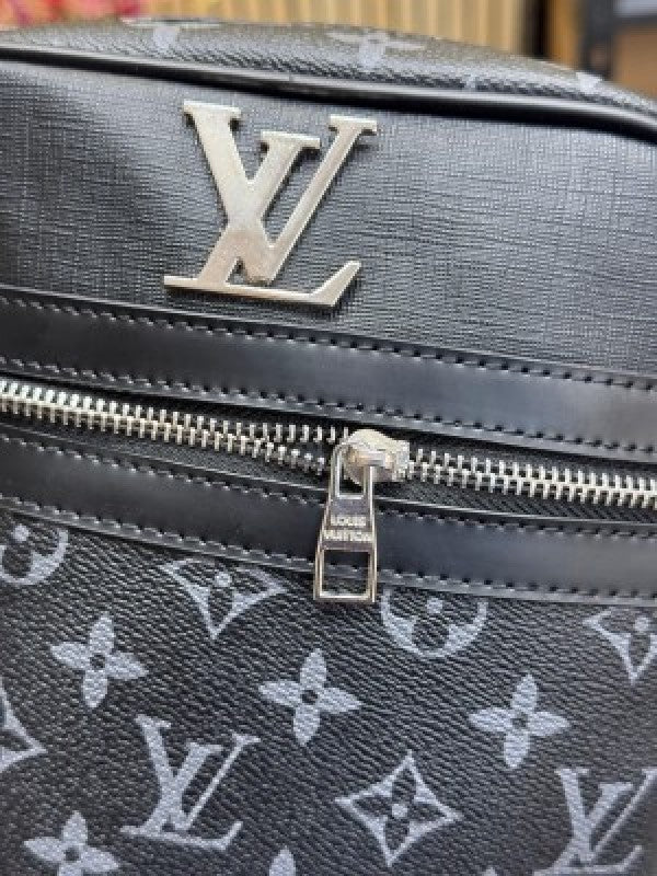 LOUIS  VUITTON LV LOGO SIDE BAG BLACK CHECKS WITH DUST BAG