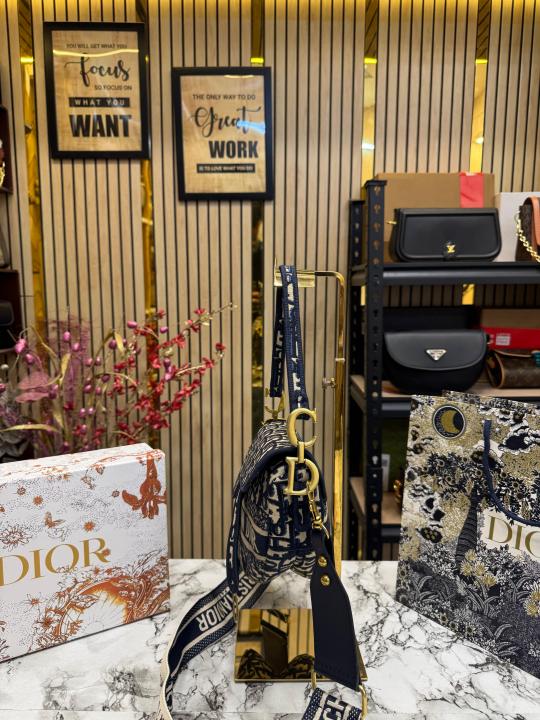 Christian  Dior  Saddle  CD  With  Box  And  Dust  Bag  Including  CarryBag  (Blue)