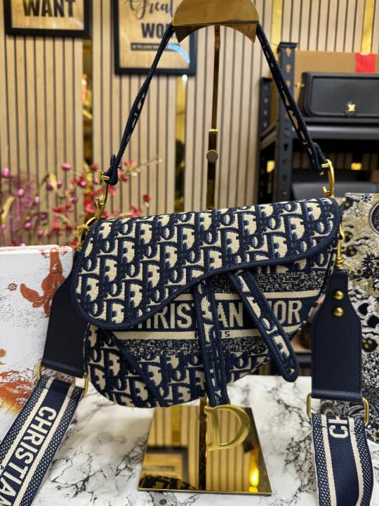 Christian  Dior  Saddle  CD  With  Box  And  Dust  Bag  Including  CarryBag  (Blue)