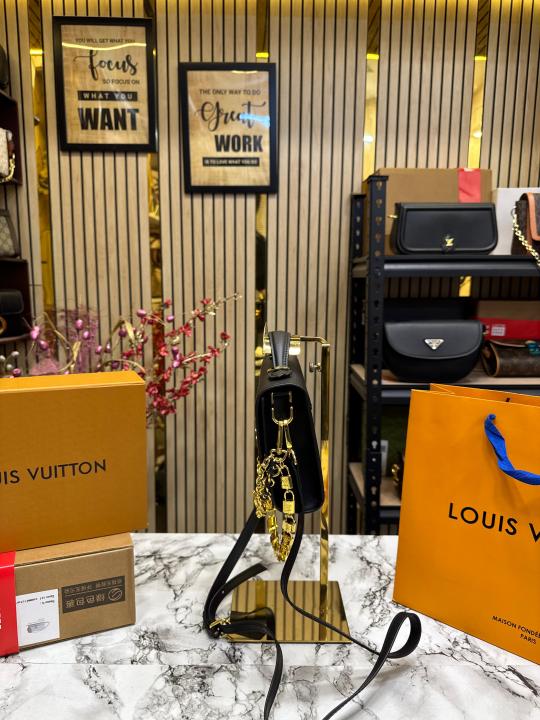 Louis  Vuitton Capucines Shoulder Bag With Double Og Box And Dust Bag (Black)