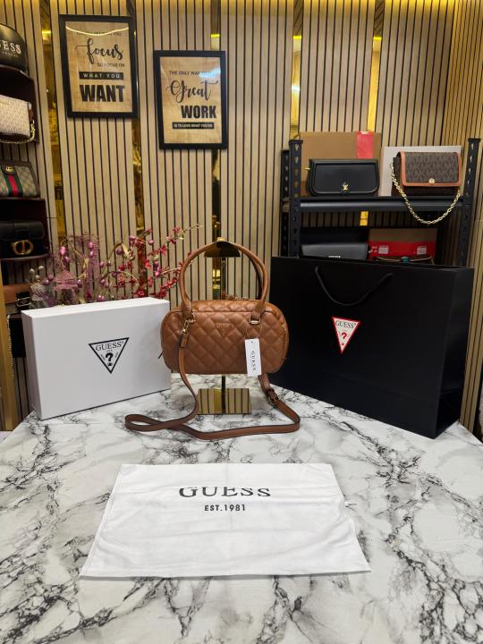 Guess Eco Rianee Shoulder Bag With Box And Dust Bag Including Carry Bag (Khaki)