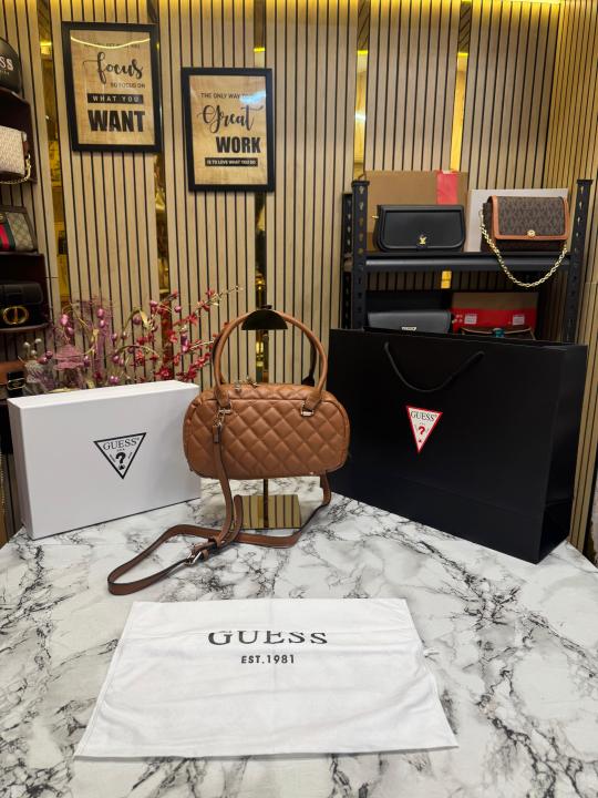 Guess Eco Rianee Shoulder Bag With Box And Dust Bag Including Carry Bag (Khaki)