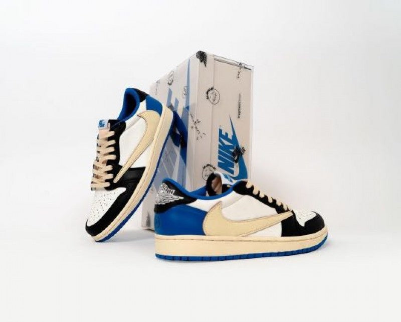 Nik Air jordan low x travis fragments blue semi ua same box packag