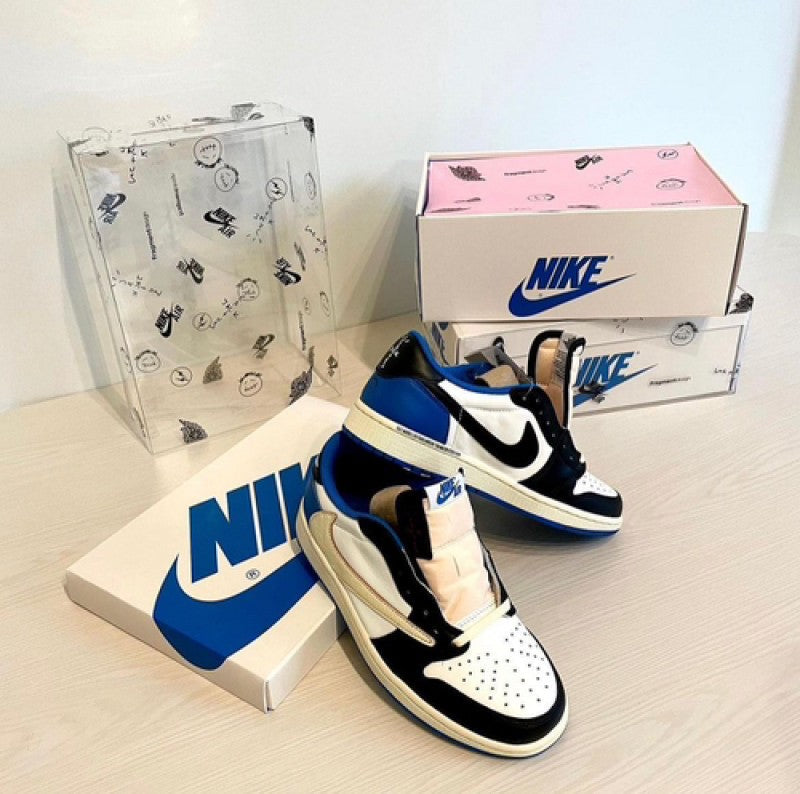 Nik Air jordan low x travis fragments blue semi ua same box packag