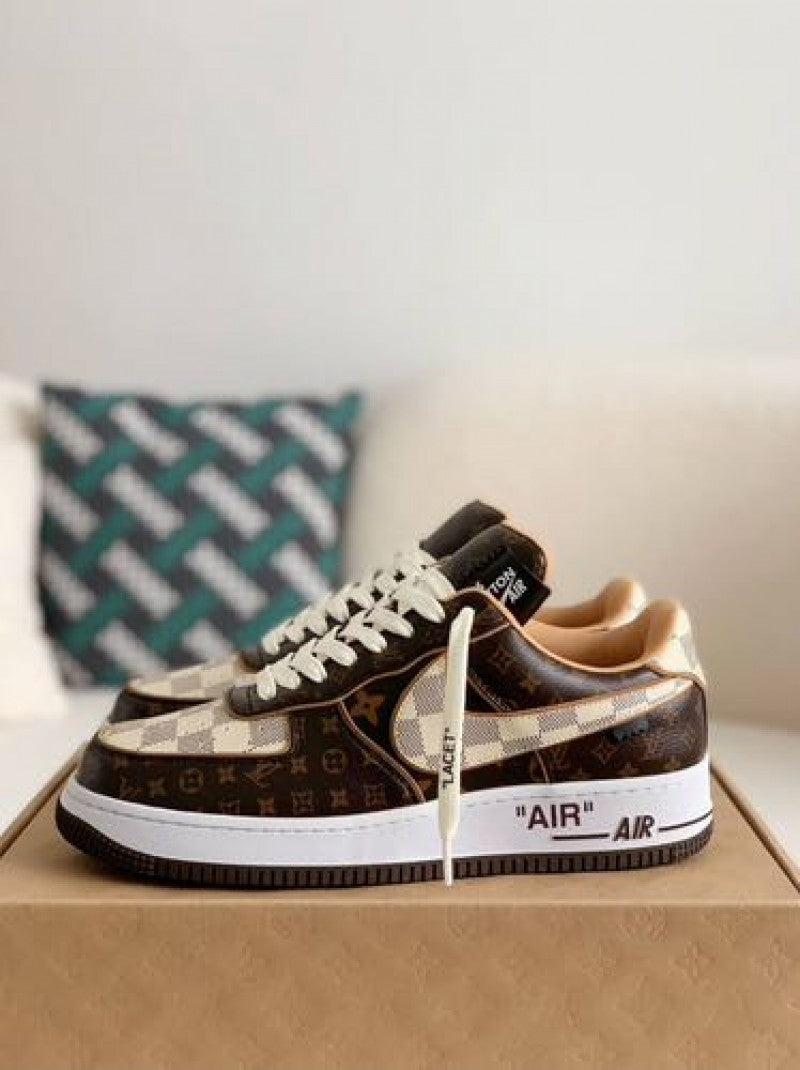 Nikee Airforce 1 x Louis Vuitton Brown Semi UA