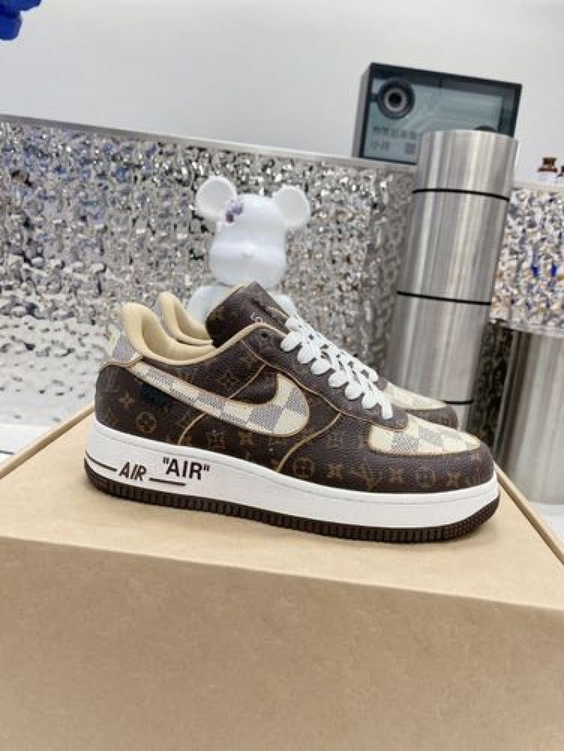 Nikee Airforce 1 x Louis Vuitton Brown Semi UA