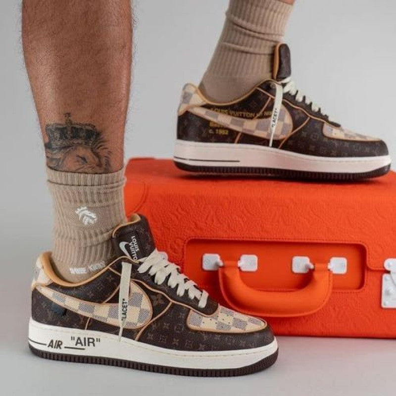 Nikee Airforce 1 x Louis Vuitton Brown Semi UA