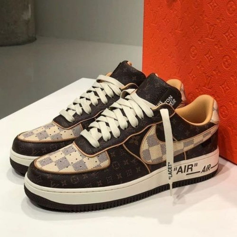 Nikee Airforce 1 x Louis Vuitton Brown Semi UA