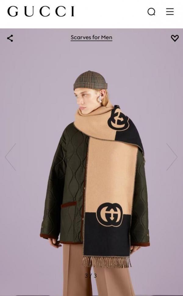 Gucci GG17 Woollen Unisex Scarf With Plain ZipLock Bag