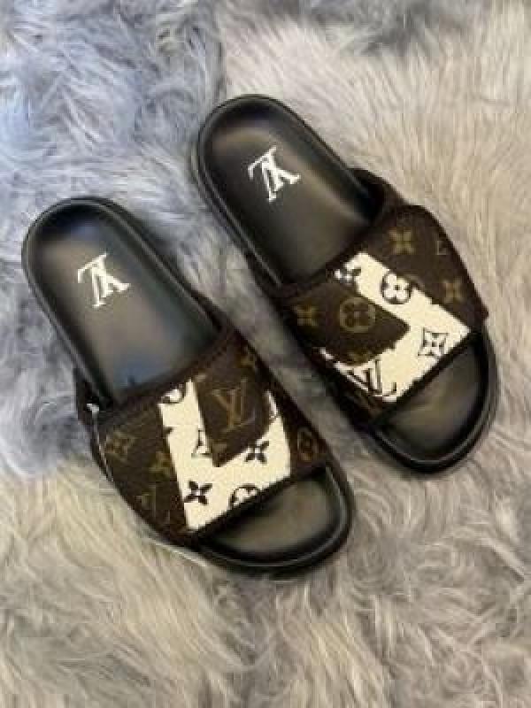 Louis-Vuitton Monogram brown Premium Slides