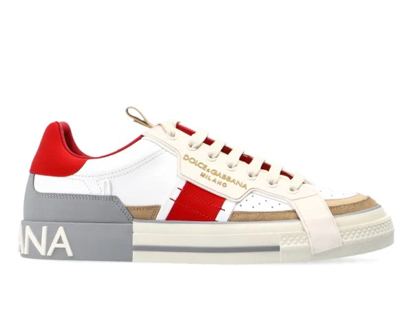 DOLCE & GABBANA CUSTOM 2.ZERO LOW BEIGE WHITE GREY RED