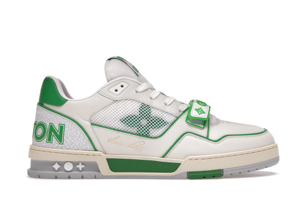 LV TRAINER STRIPE WHITE GREEN